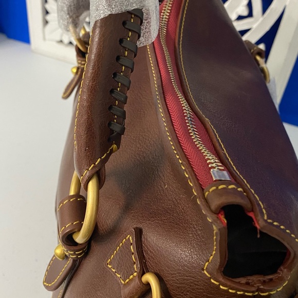 Dooney & Bourke Florentine Small Satchel Chestnut NWT - Picture 6 of 8